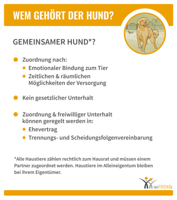 Schaubild: Wen gehört der Hund oder die Katze nach einer Trennung?