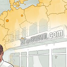 Frau Mann Europakarte Gebaeude iurFRIEND® AG