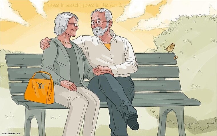 Frau Und Mann Sitzen Auf Bank iurFRIEND® AG